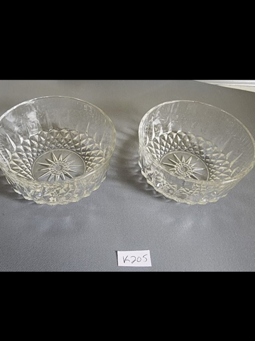 Clear Crystal Starburst Bowl Set of 2